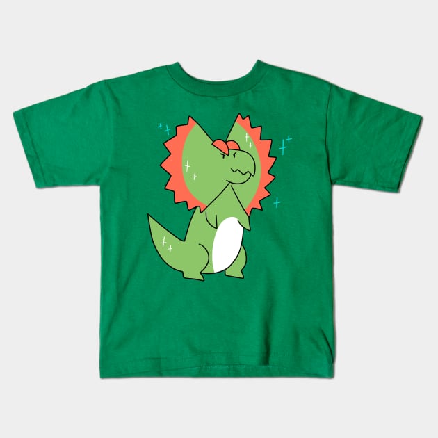 Sparkly Dilophosaurus Kids T-Shirt by saradaboru